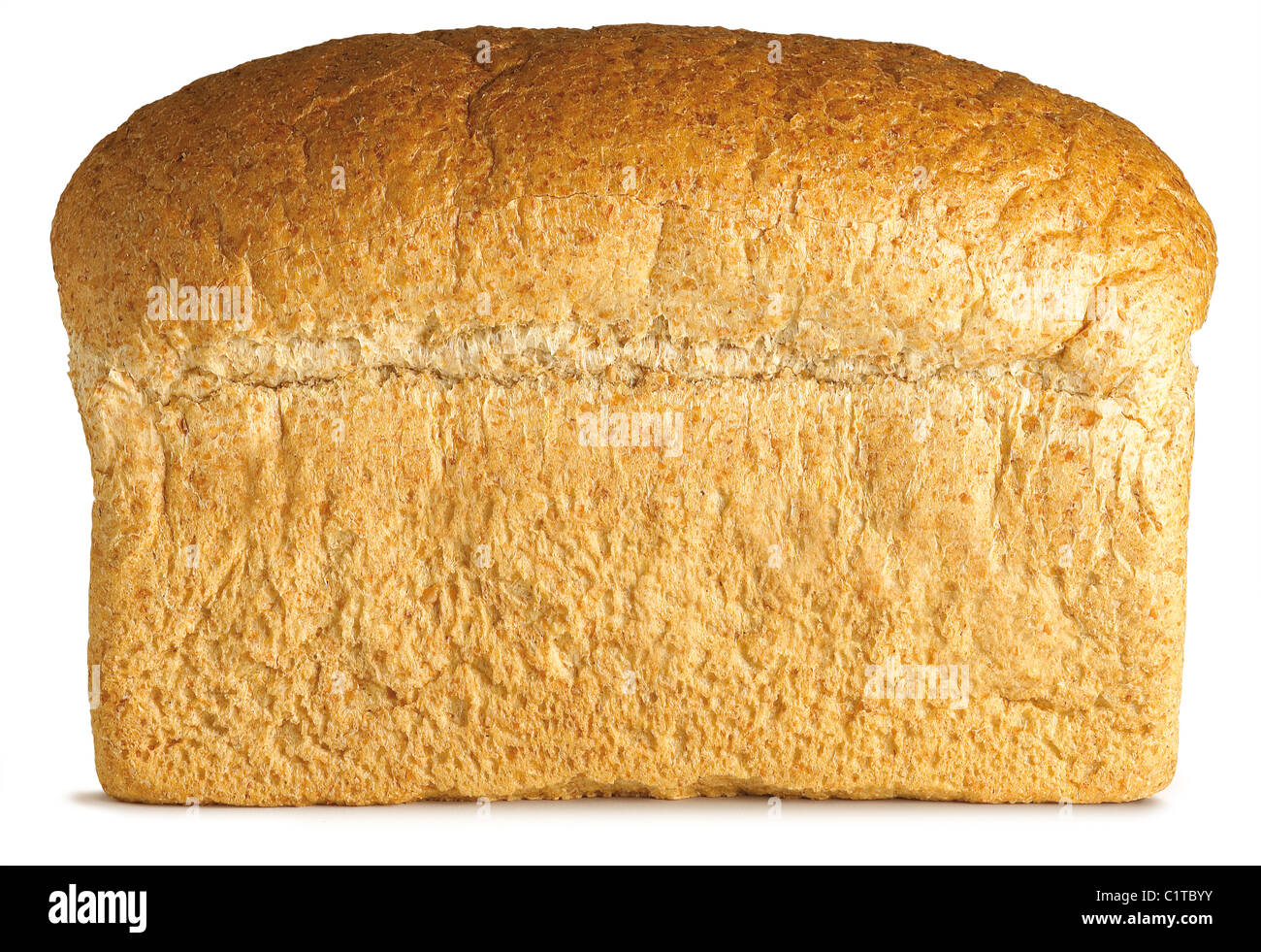 ein Getreidespeicher Laib Brot isoliert auf weiss mit Beschneidungspfad Stockfoto