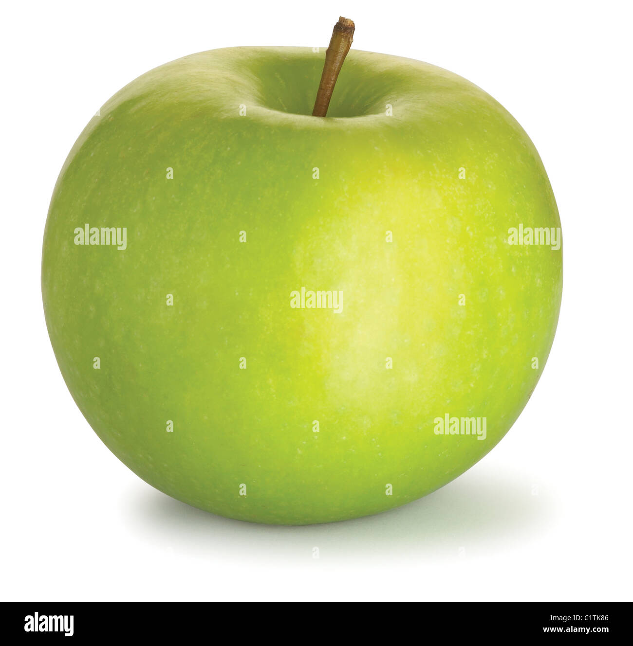 einen leckeren grünen Apfel, isoliert auf weißem Hintergrund mit Beschneidungspfad Stockfoto