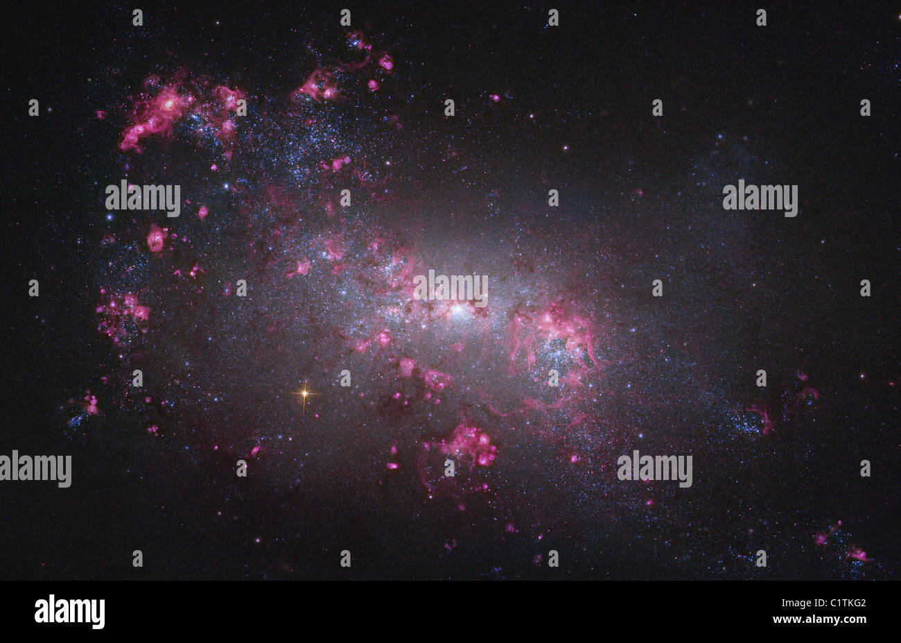 NGC 4449, eine irreguläre Galaxie im Sternbild Canes Venatici. Stockfoto