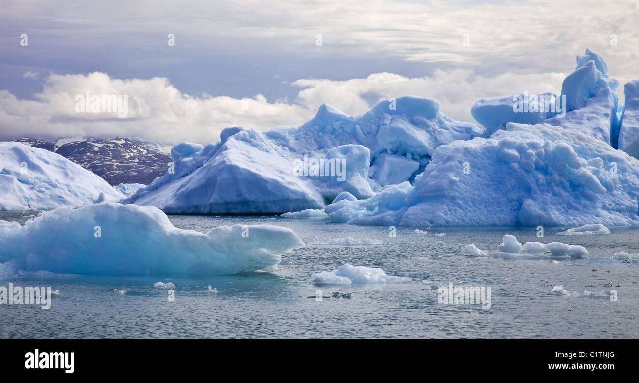 Eisschollen im Sermilik fjord Stockfoto