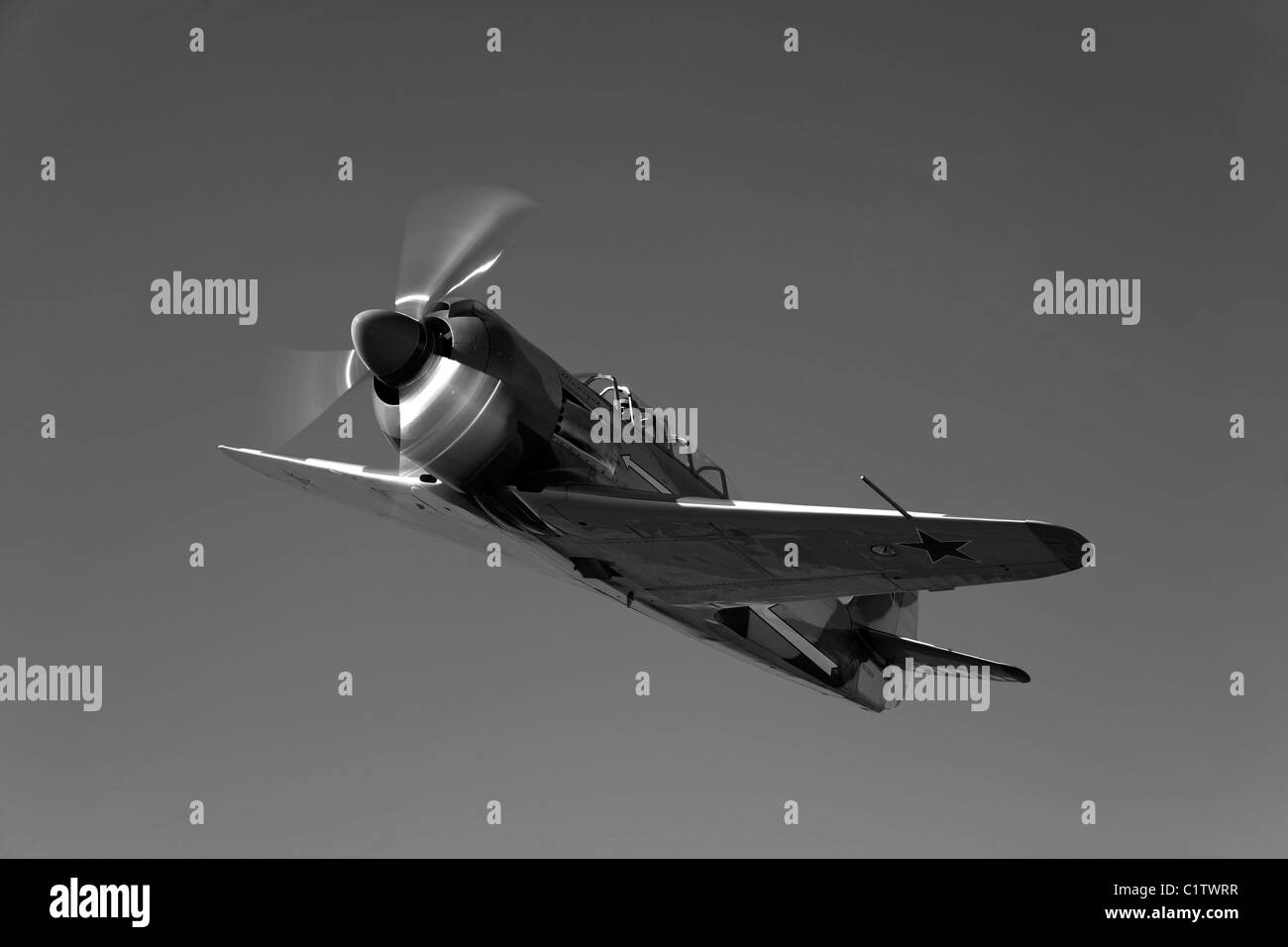 Eine sowjetische Jakowlew Jak-11 Flugzeuge im Flug in der Nähe von Eloy, Arizona. Stockfoto