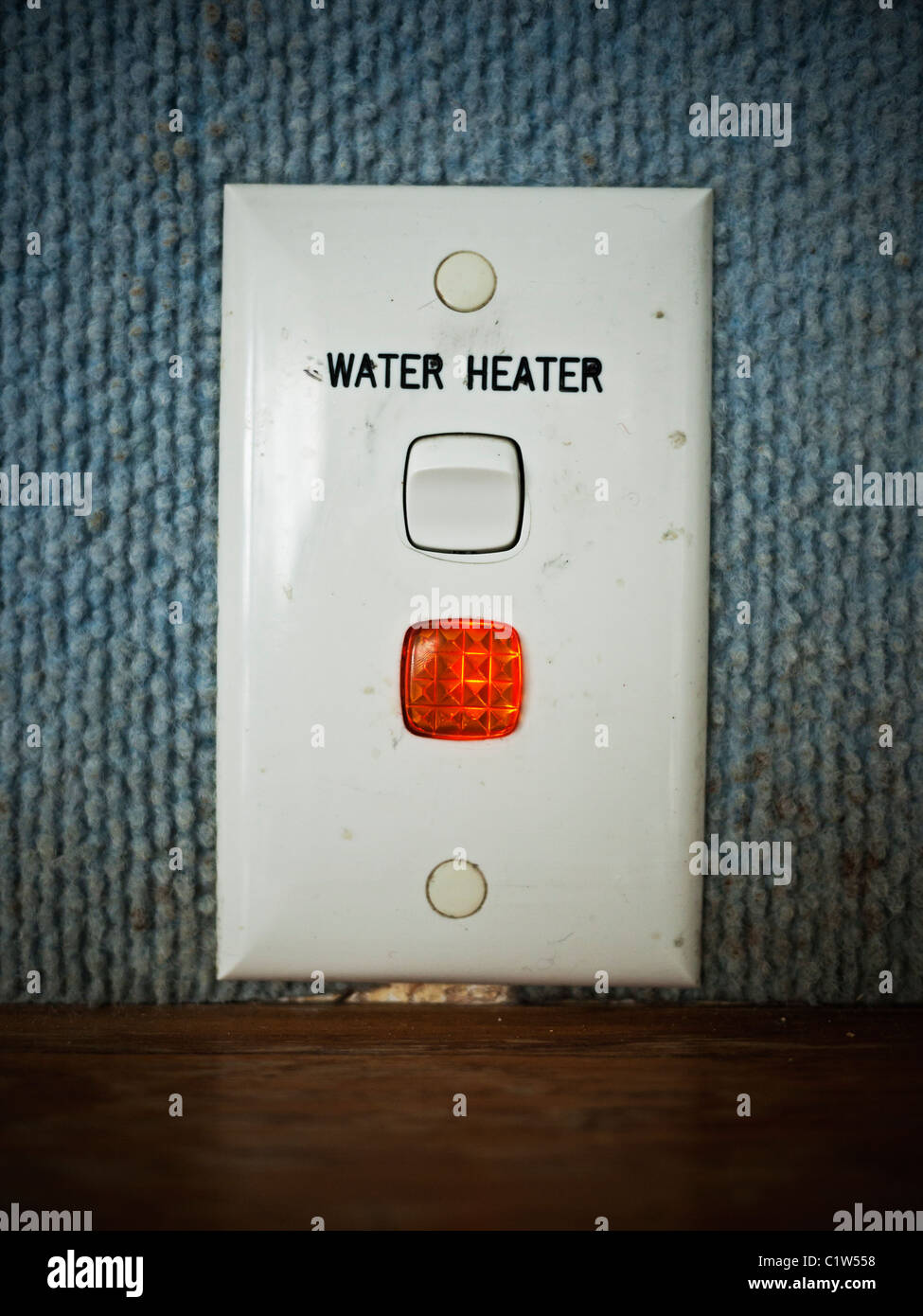 Wasser Heizung ein-/Ausschalter Stockfoto
