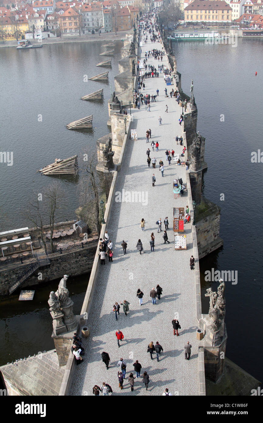 Die Karlsbrücke in Prag, Tschechische Republik Stockfoto