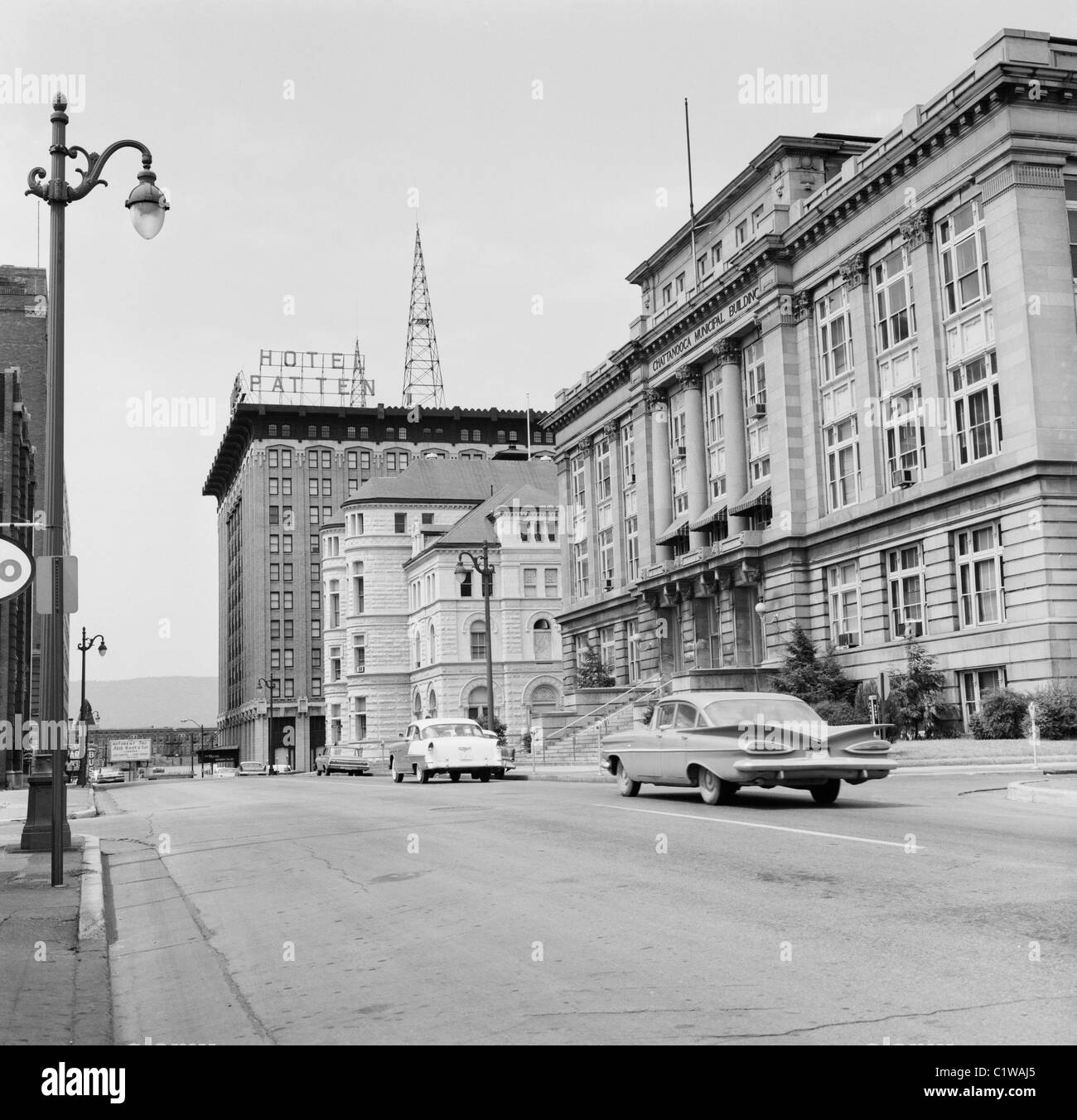 USA New York State New York City Municipal Building Ost elfte und Lindsay Straßen Chattanoog TV-Gebäudes und Patten Hotel Stockfoto
