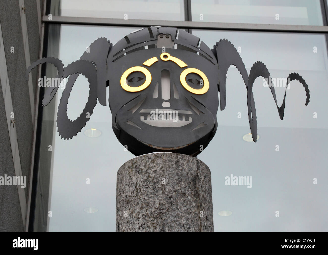 Narren-Maske, eine Kopie des ausgewählten Symbols für die Royal Armouries Leeds. Das Original ist im Museum statt. Stockfoto