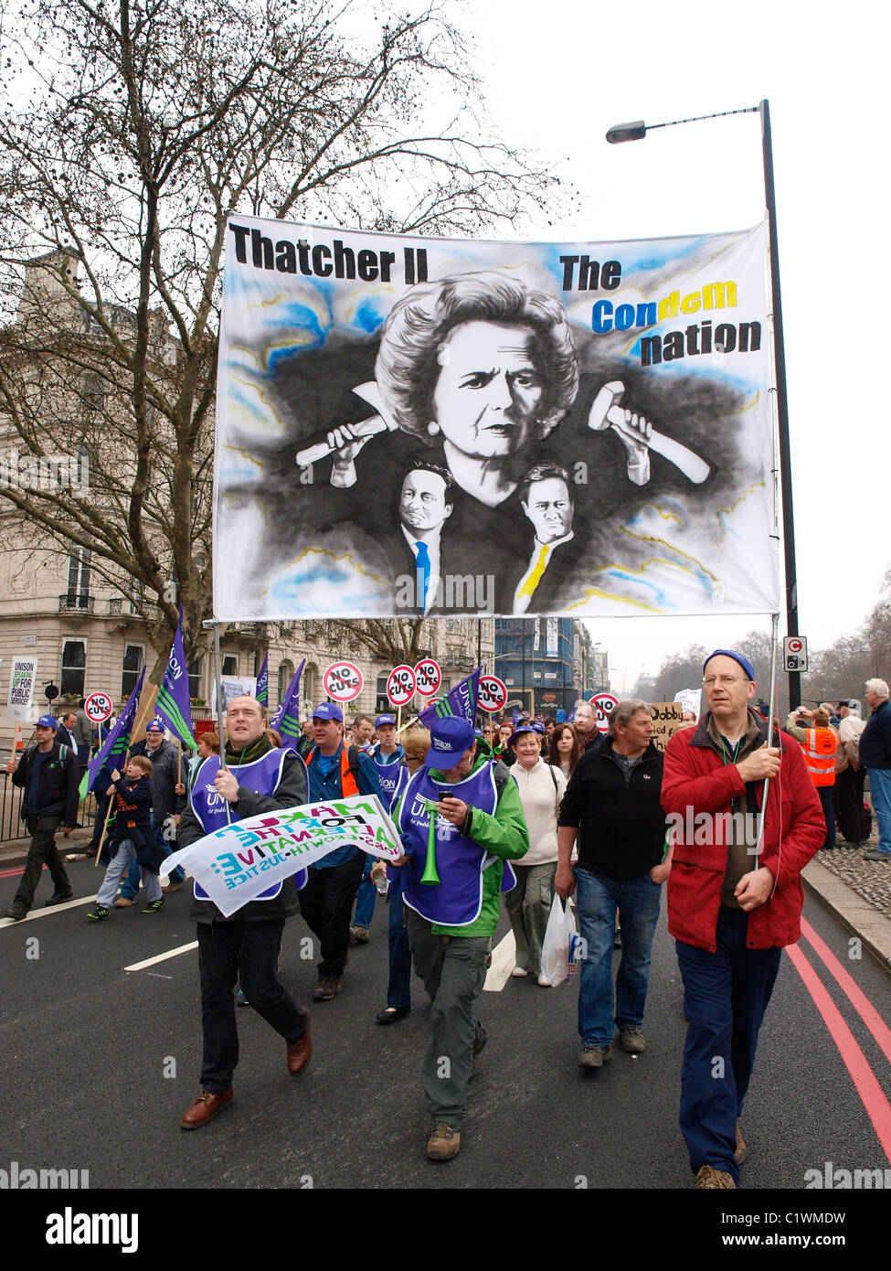 26 März 2011 nationale TUC-Demonstration gegen die Kürzungen. London Stockfoto