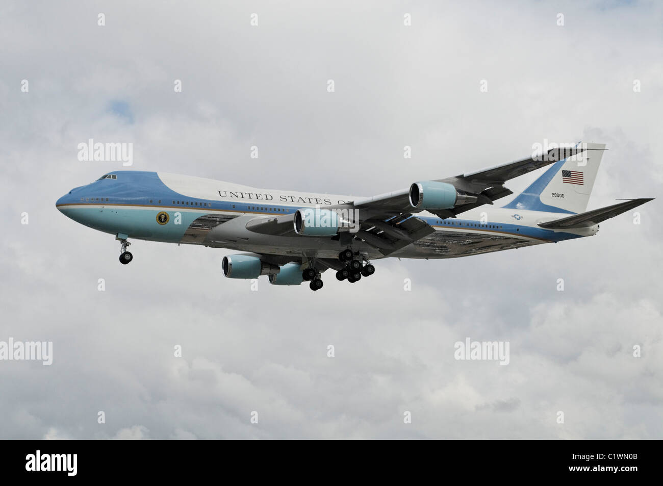 USA, California, Los Angeles, Air Force One über den Boden am Los Angeles International Airport Stockfoto