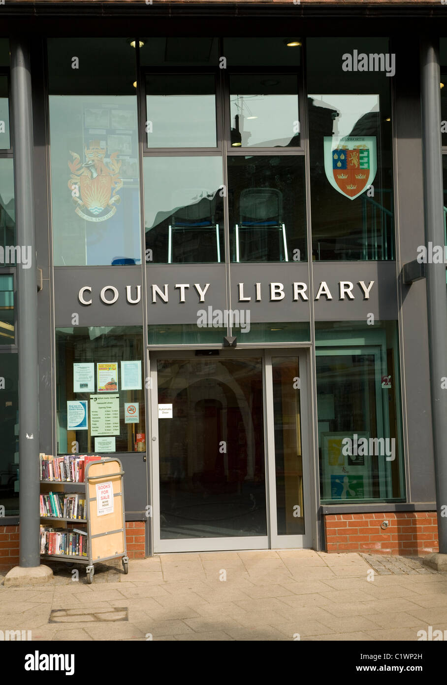 Kreisbibliothek Halesworth, Suffolk England Stockfoto