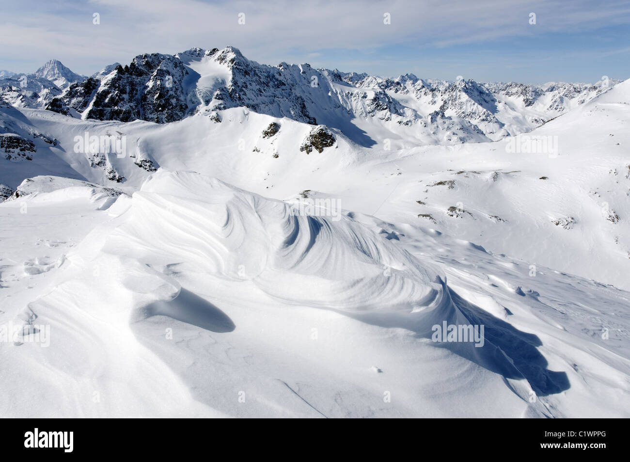 Skitouren in der Silvretta Region Österreich Stockfoto