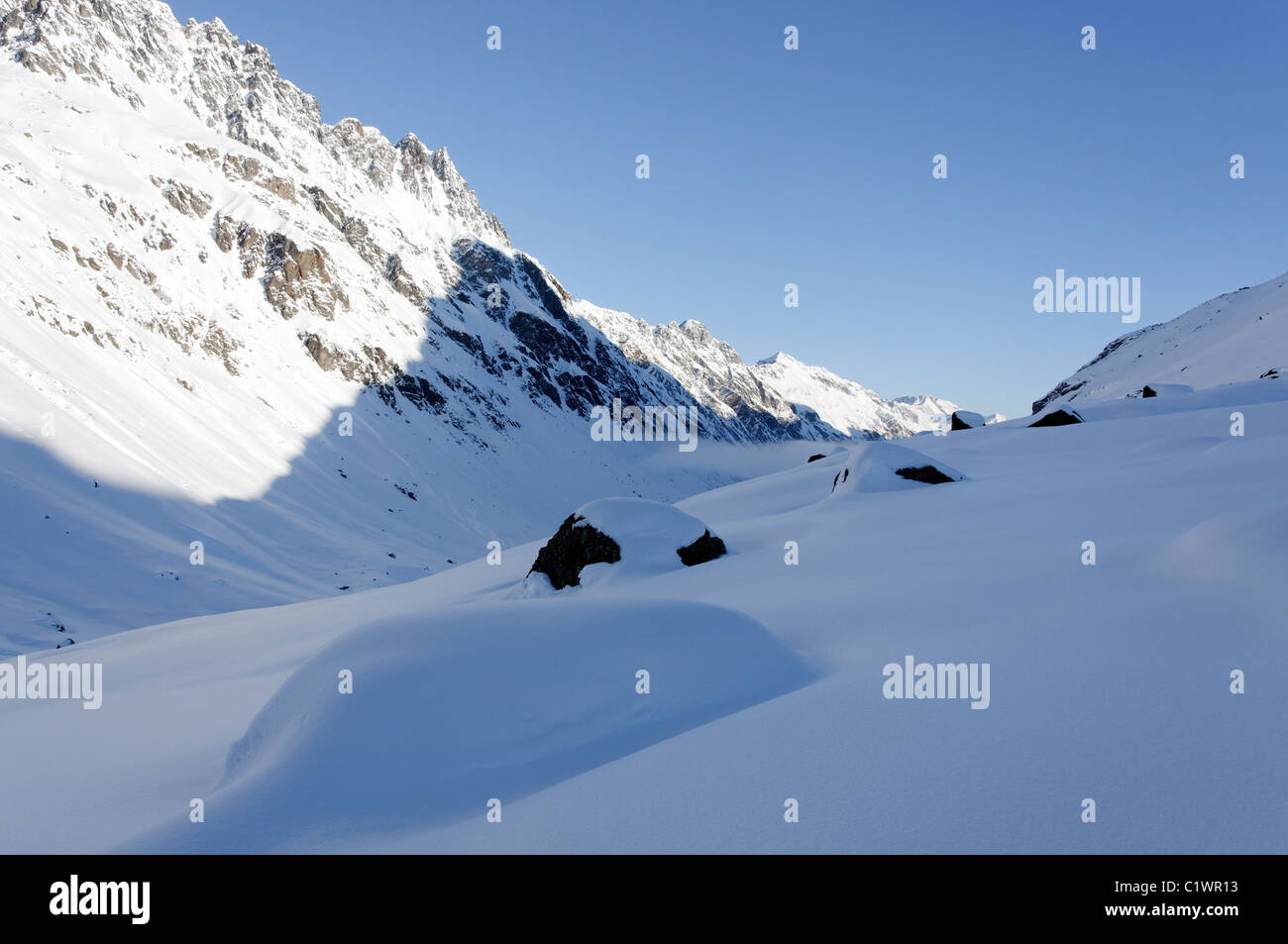 Skitouren in der Silvretta Region Österreich Stockfoto