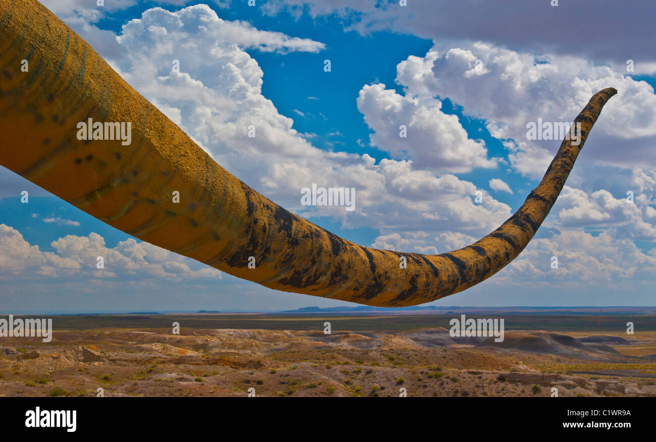 Dinosaurier-Tail auf der alten Route 66 in der Nähe von Holbrook Arizona Stockfoto