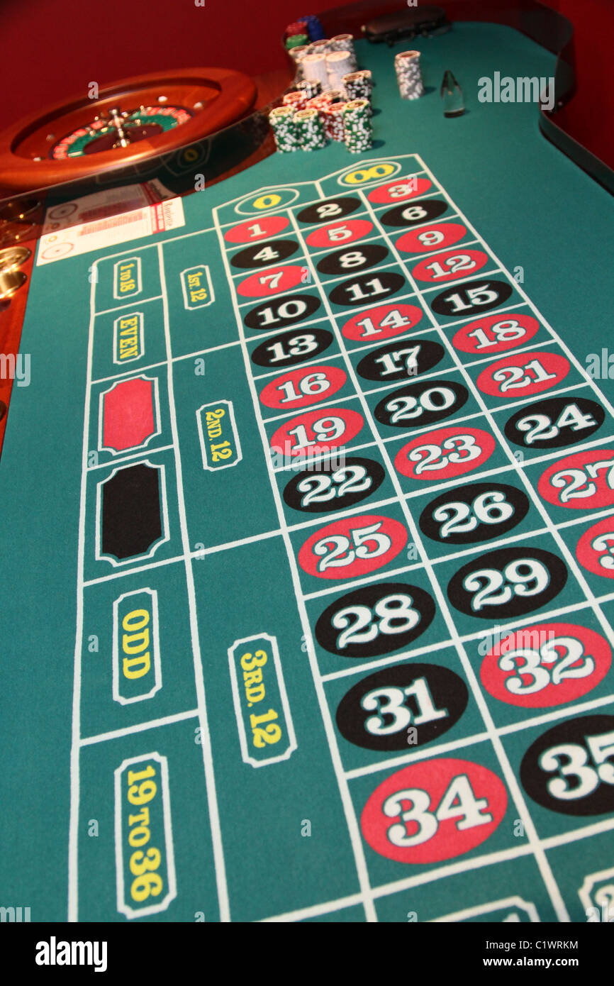 Casino Roulette Tisch Stockfoto