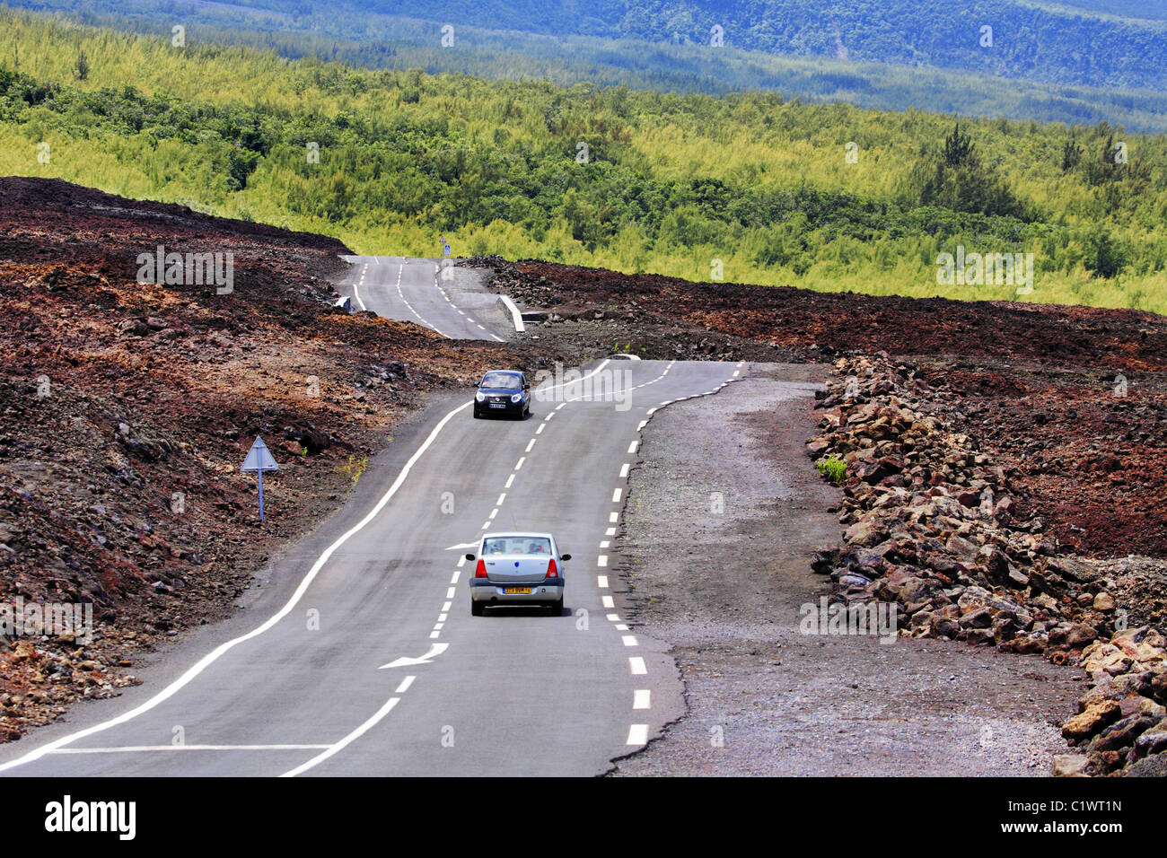 Südliche Straße der Insel La Réunion Stockfoto