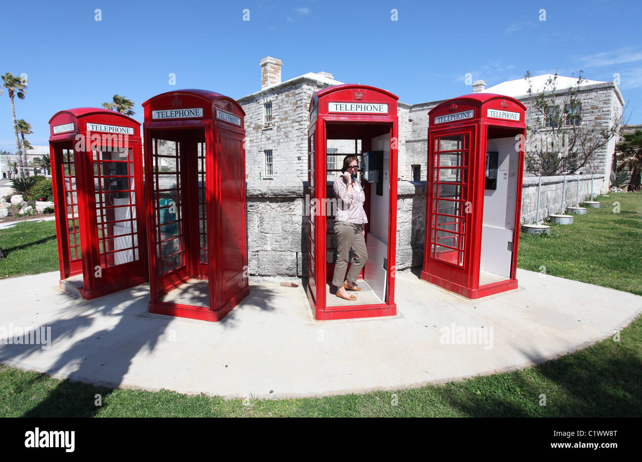 Britische Telefonzelle die in Bermuda. Bild von James Boardman. Stockfoto