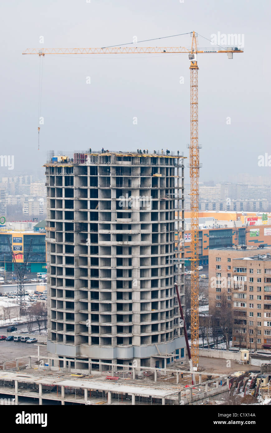 Ein Baugebiet in Moskau. Russland Stockfoto