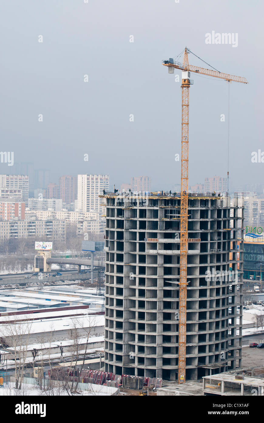 Ein Baugebiet in Moskau. Russland Stockfoto