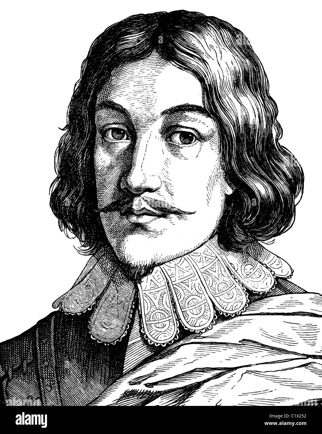 Verbesserte Digitalbild von Bernhard, Herzog von Sachsen-Weimar, General im Dreißigjährigen Krieg, 1605-1639, historische Illustration, p Stockfoto