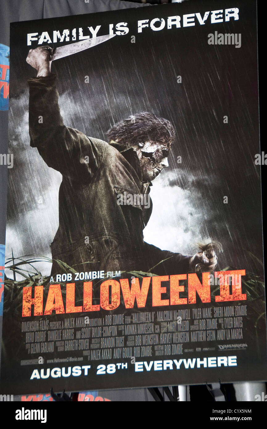 Atmosphäre Förderung von Dimension Films "Halloween II" mit einer Spende Erinnerungsstücke im Planet Hollywood Times Square New York Stockfoto