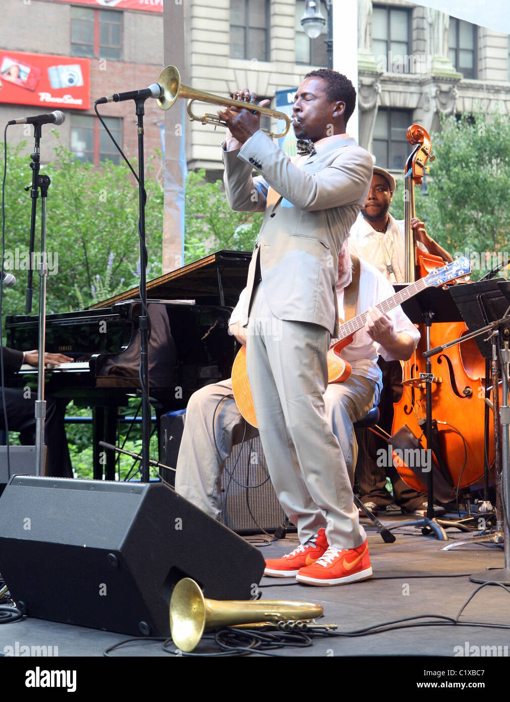 Jazz-Trompeter, Komponist und Bandleader Roy Hargrove J & R MusicFest 2009 an der City Hall Park New York City, USA - 29.08.09 Stockfoto