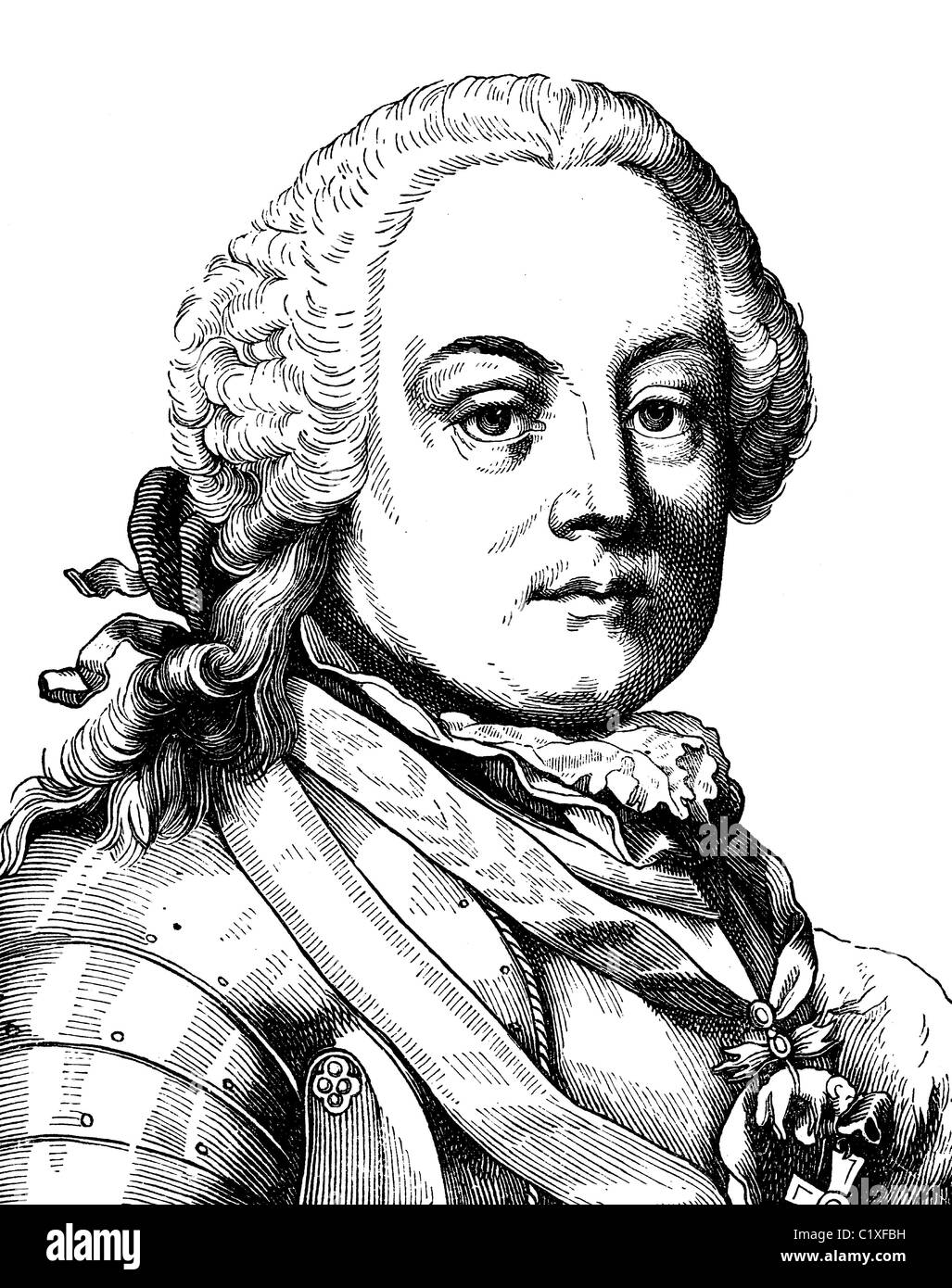 Verbesserte Digitalbild von Leopold Joseph Maria, Graf von Daun, kaiserliche Feld Marschall im Siebenjährigen Krieg, 1705-1766, seine Stockfoto