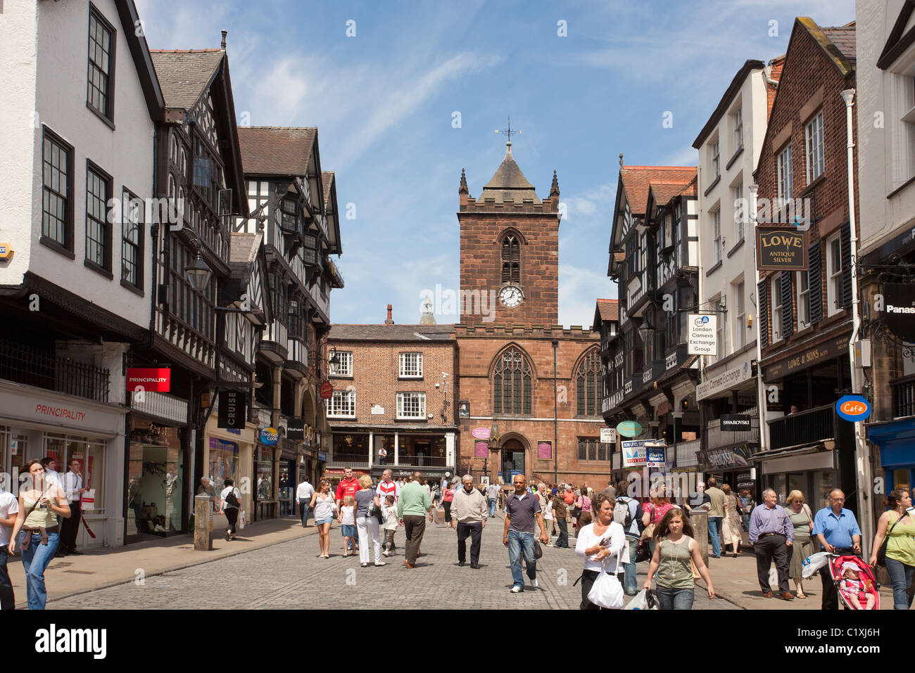 Bridge Street, Chester, England Stockfoto