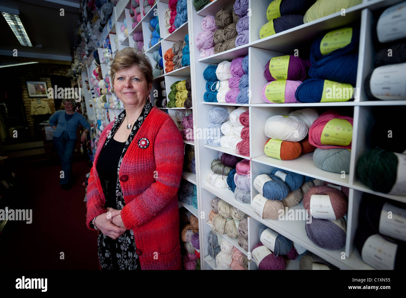 "Clare" Wolle Shop, -ein unabhängiger vor Ort im Besitz Kleinunternehmen, Aberystwyth Wales UK Stockfoto