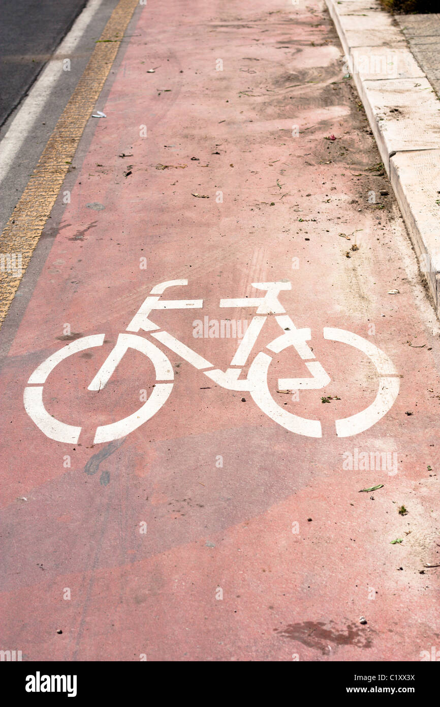 Schmutzige Fahrradweg Stockfoto