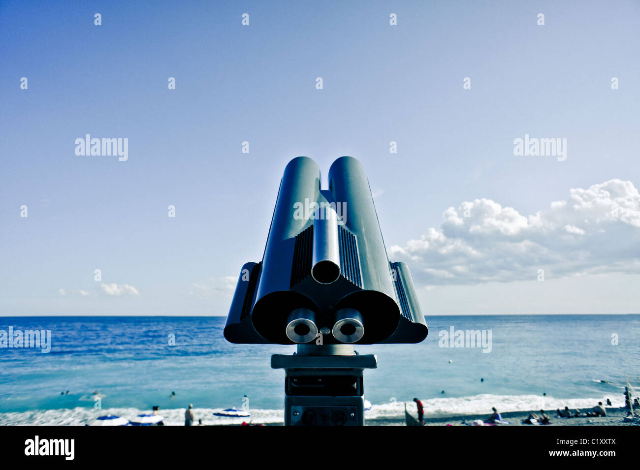 Münze betriebenen Strand Teleskop Stockfoto