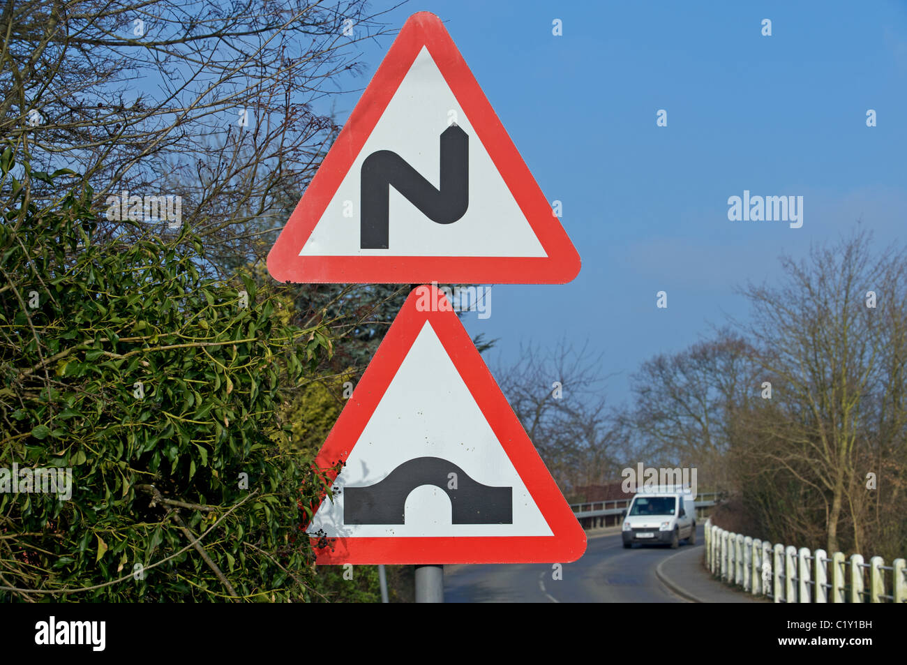 Britische Verkehrszeichen Stockfoto