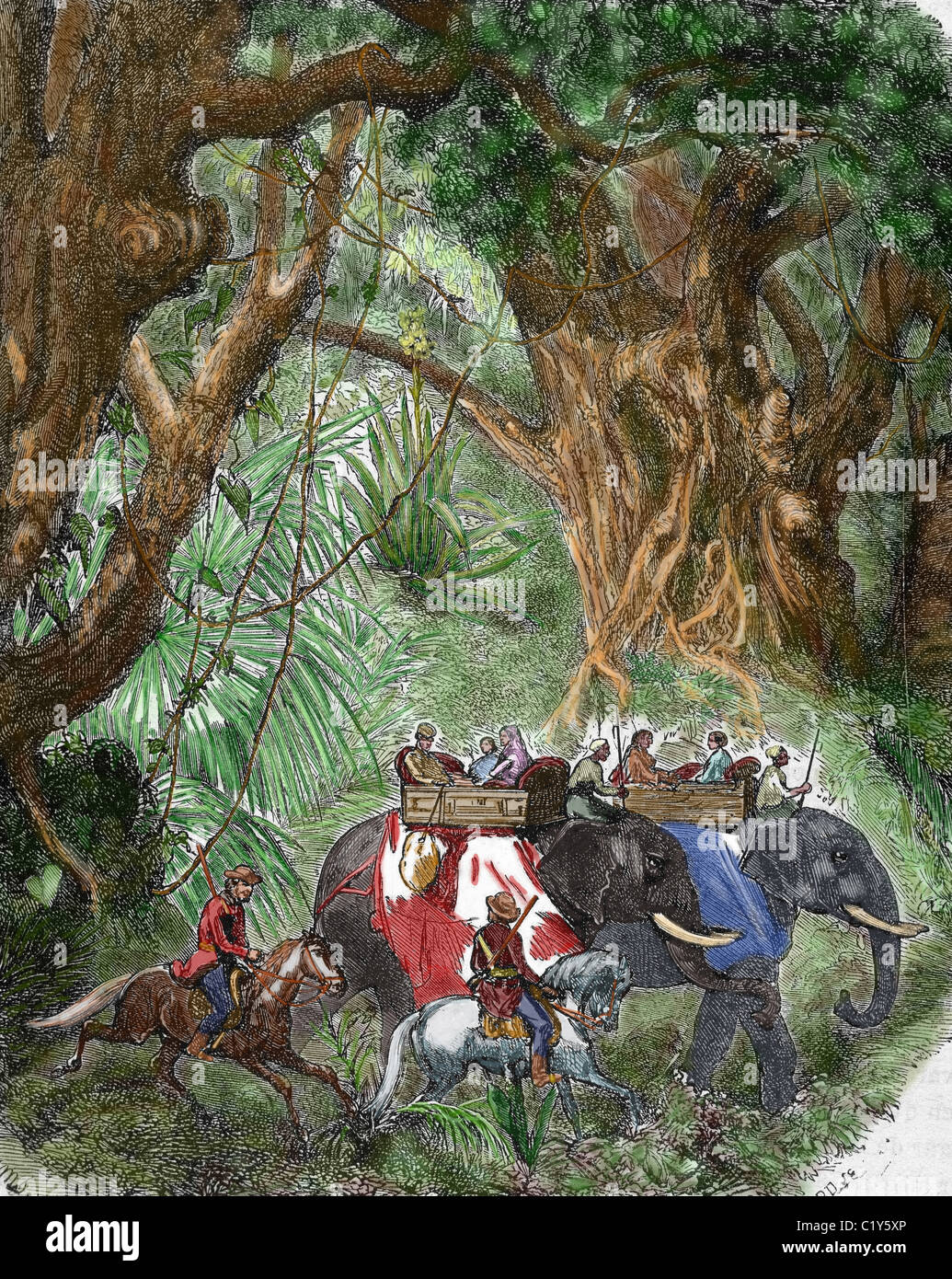 Indien. Sepoy-Aufstand (1857). Englische Delegation. Stockfoto