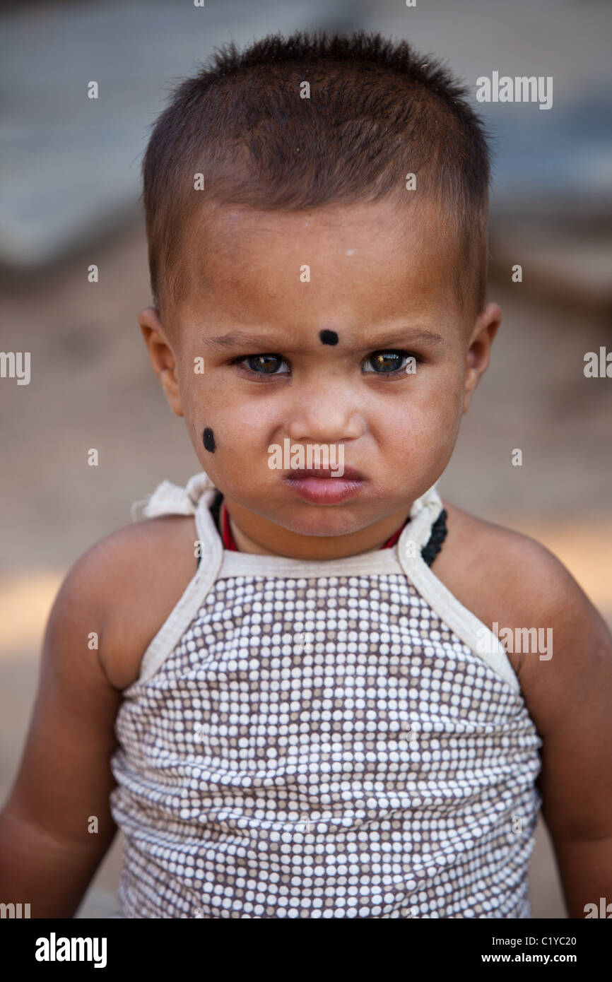 Portrait eines jungen Dorf Andhra Pradesh in Indien Stockfoto