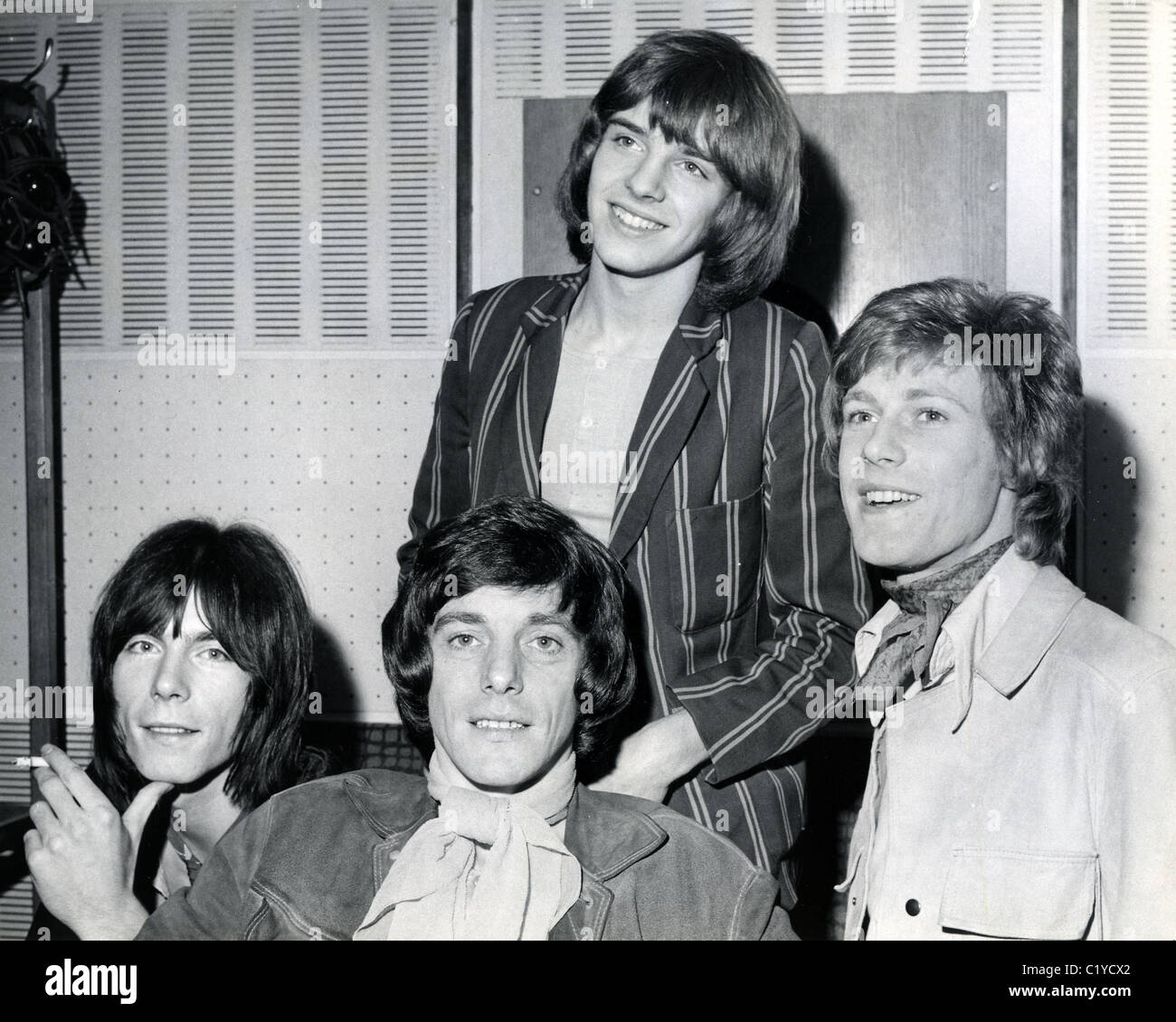 DIE Herde UK-pop-Gruppe im November 1967 im Uhrzeigersinn von oben: Peter Frampton, Gary Taylor, Andrew Steel und Andy Brown. Stockfoto