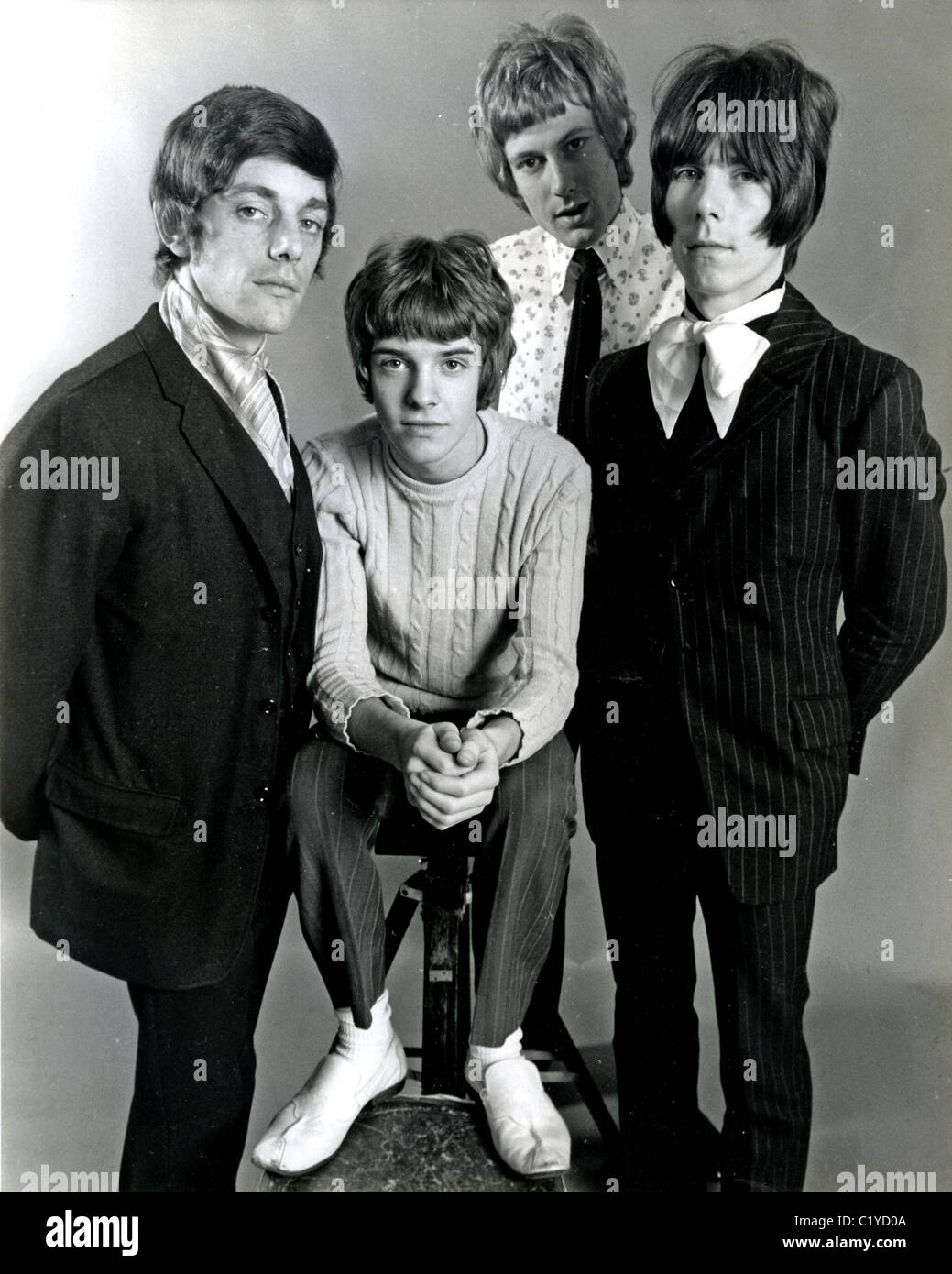 DER Herde britische Popgruppe Oktober 1967. Im Uhrzeigersinn von oben: Gary Taylor, Andy Brown, Peter Frampton, Andrew Steel. Foto Tony Gale Stockfoto