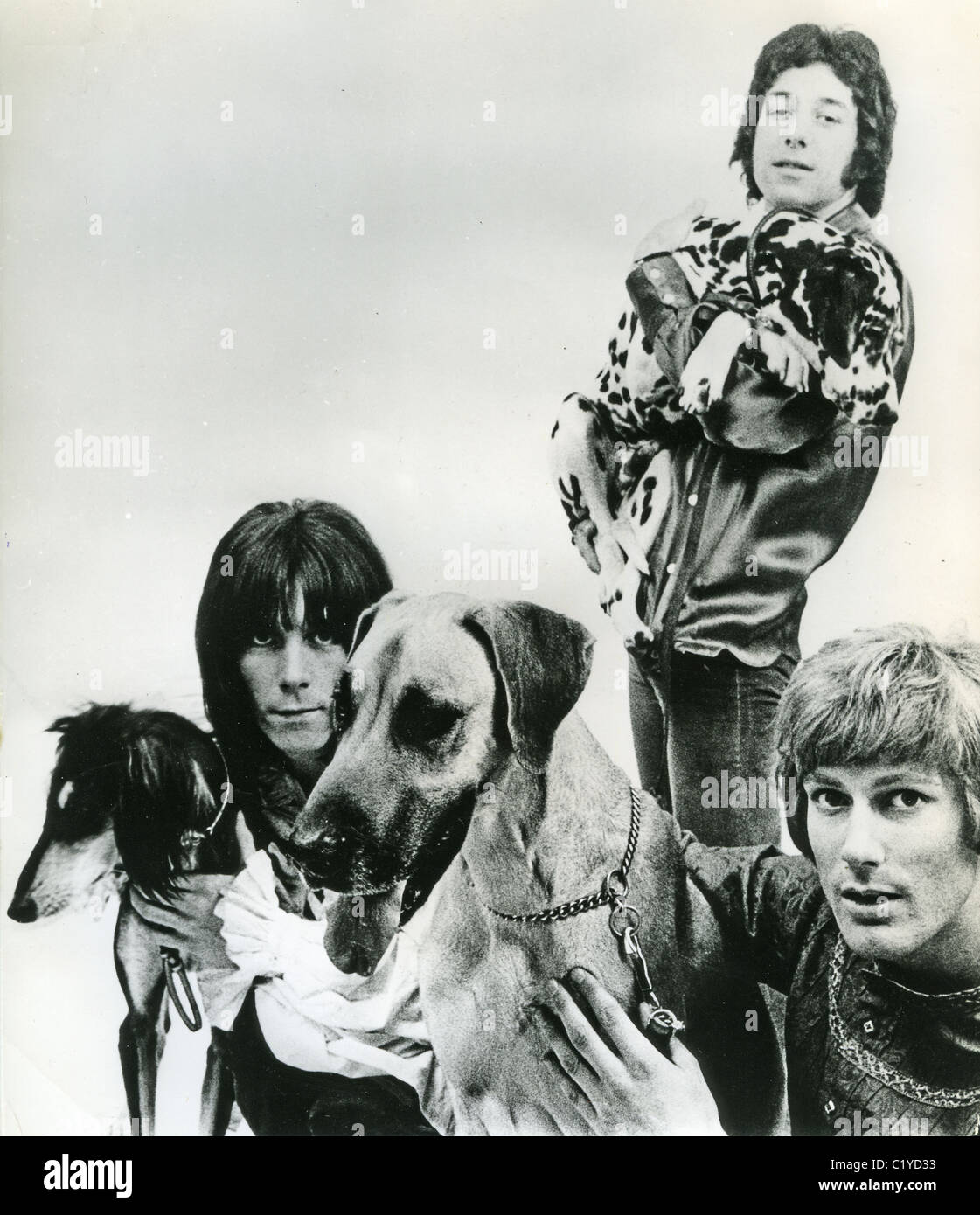 DIE Herde-Promo-Foto der UK-pop-Gruppe aus l: Andy Brown, Henry Spinetti und Gary Taylor Stockfoto