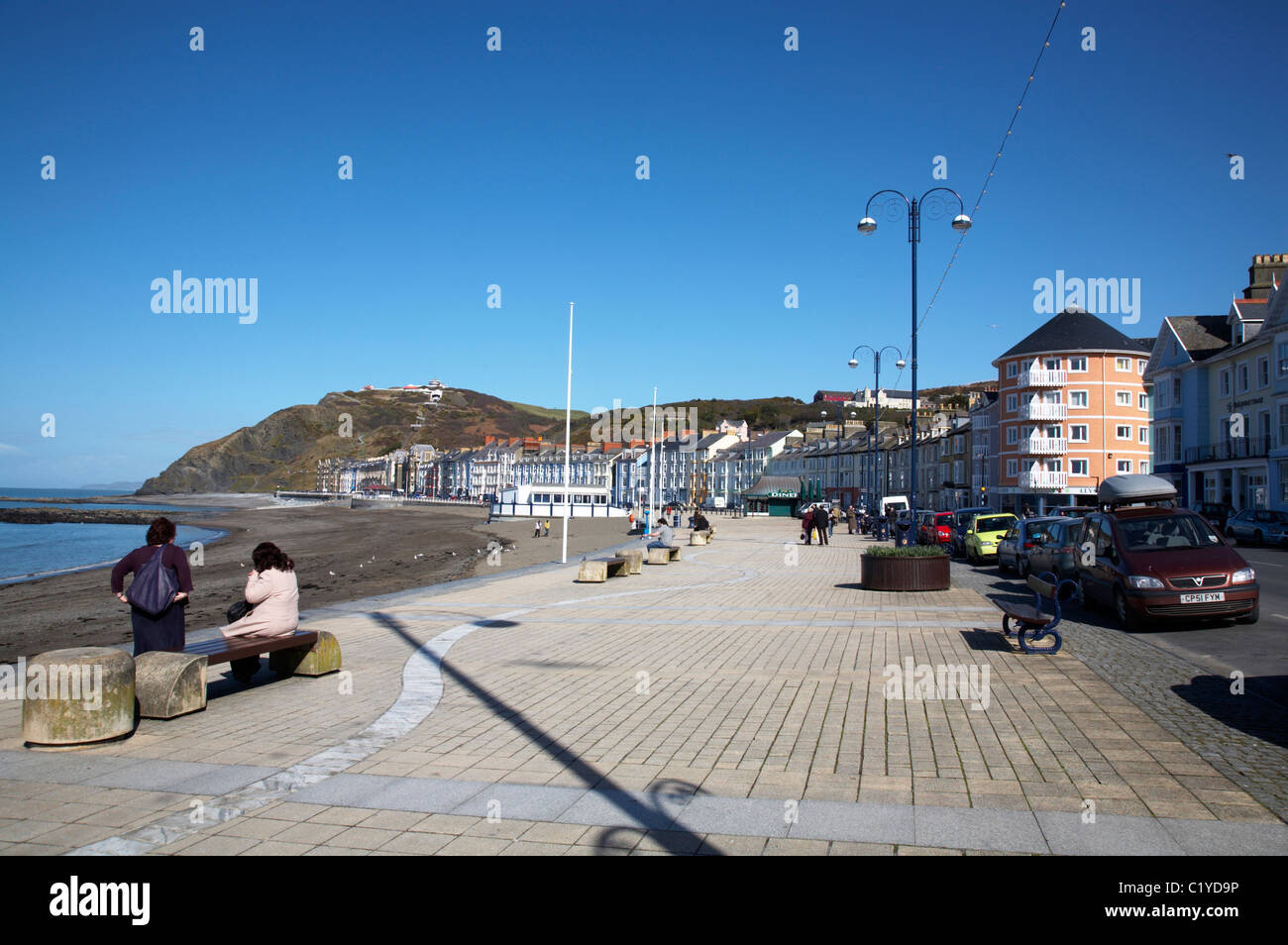 Promenade in Aberystwyth Wales UK Stockfoto