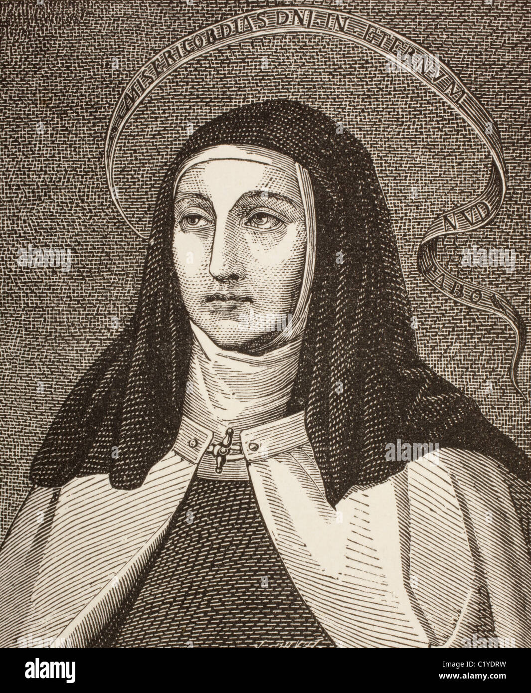 Die heilige Teresa von Ávila, getauft Teresa Sánchez de Cepeda y Ahumada, 1515-1582. Spanischen mystischen, römisch-katholische Heilige. Stockfoto