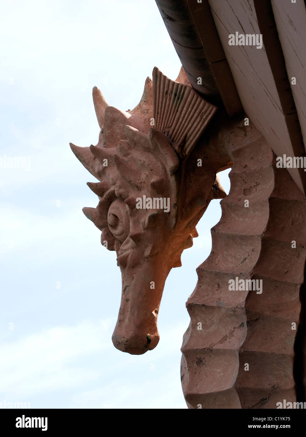 Detail der Dekoration Seepferdchen auf Atlantis Hotel Nassau Stockfoto