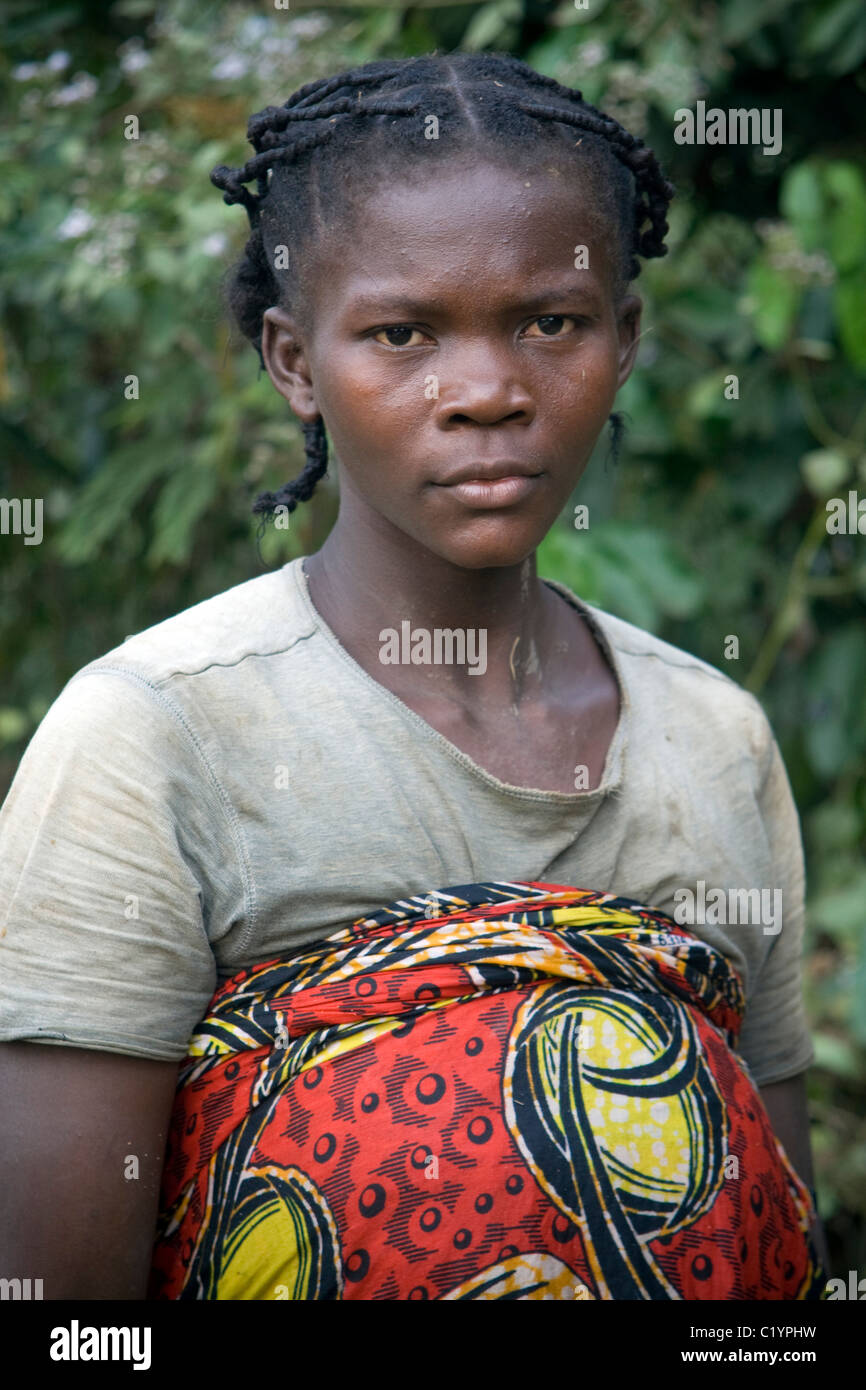 Eine Frau, Betou, Ubangi Fluß, Republik Kongo Stockfoto