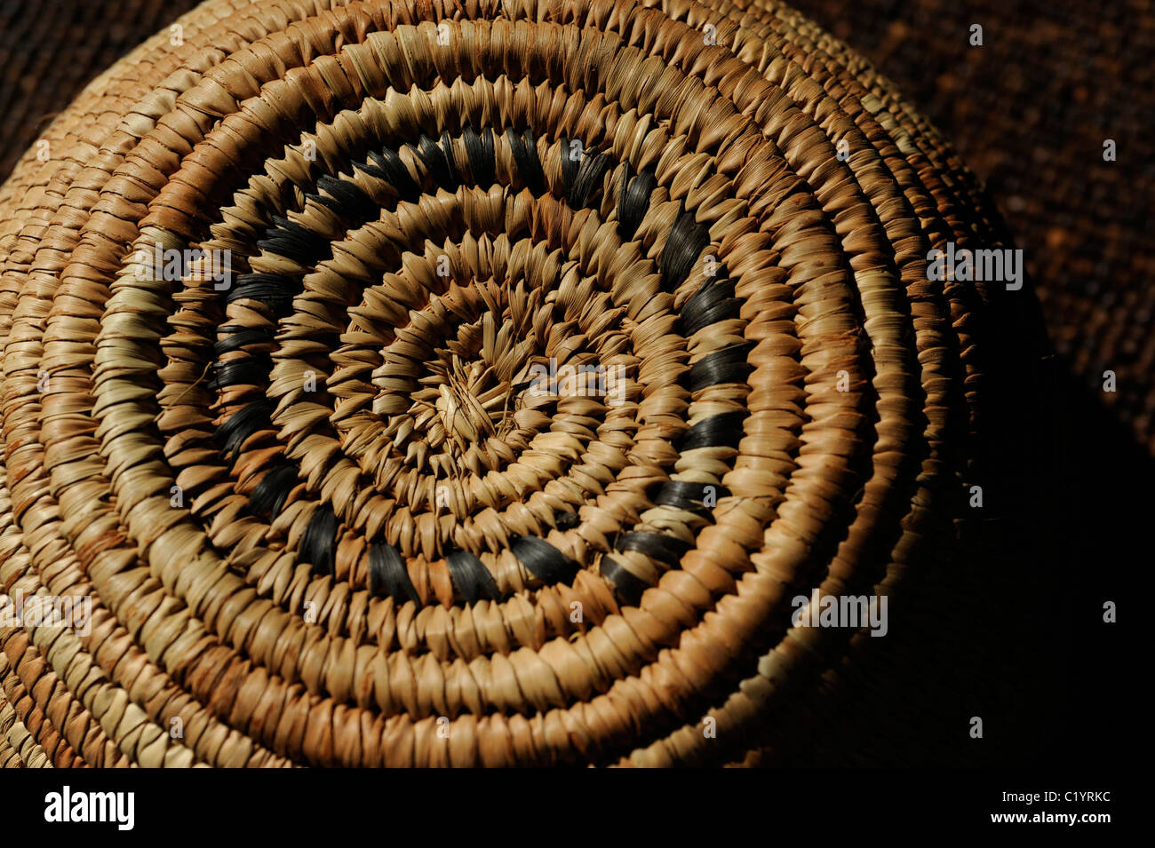 Ugandische geflochtene Strohkörbe, Uganda, Afrika Stockfoto