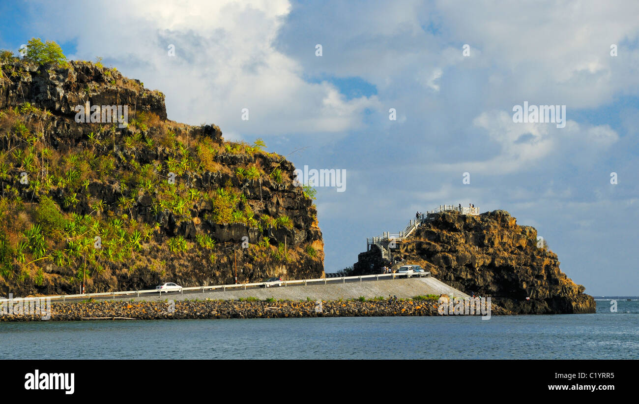 Malerische Aussicht auf den Klippen am Le Petit Cap, Baie du Cap, Savanne, Mauritius. Stockfoto