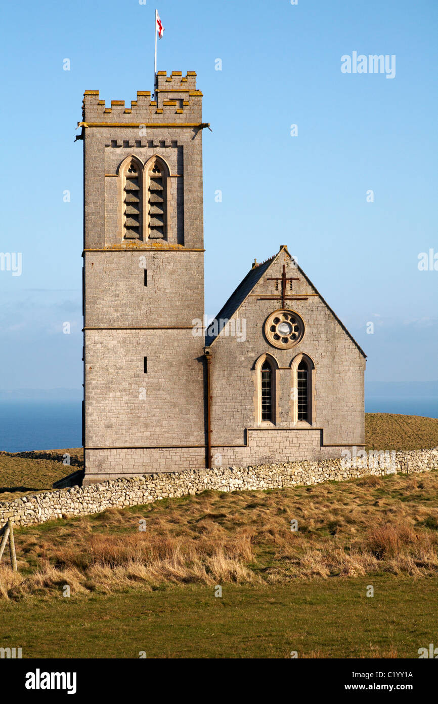 St Helena die Kirche auf Lundy Island, Devon, England UK im März - St Helens Kirche Stockfoto