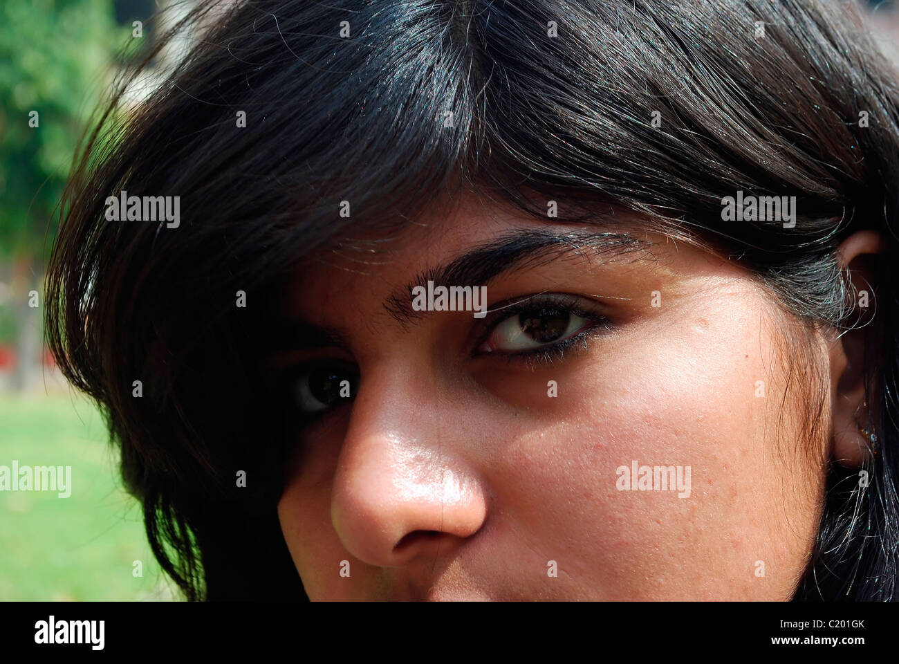 Porträt einer indischen Studentin. Stockfoto