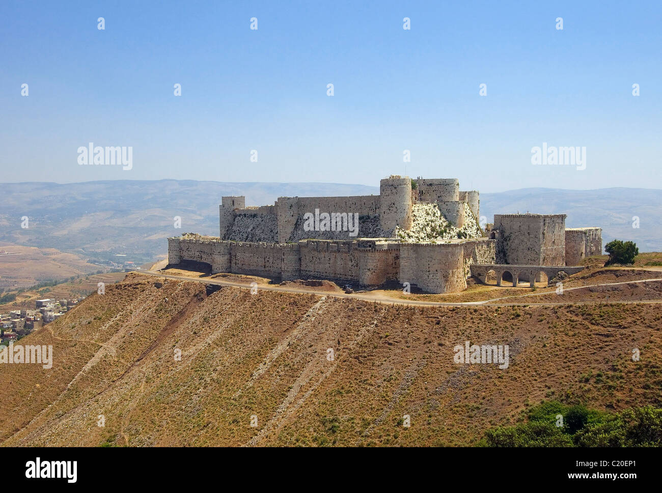 Krak des Chevaliers, Kreuzfahrerburg in Syrien Stockfoto