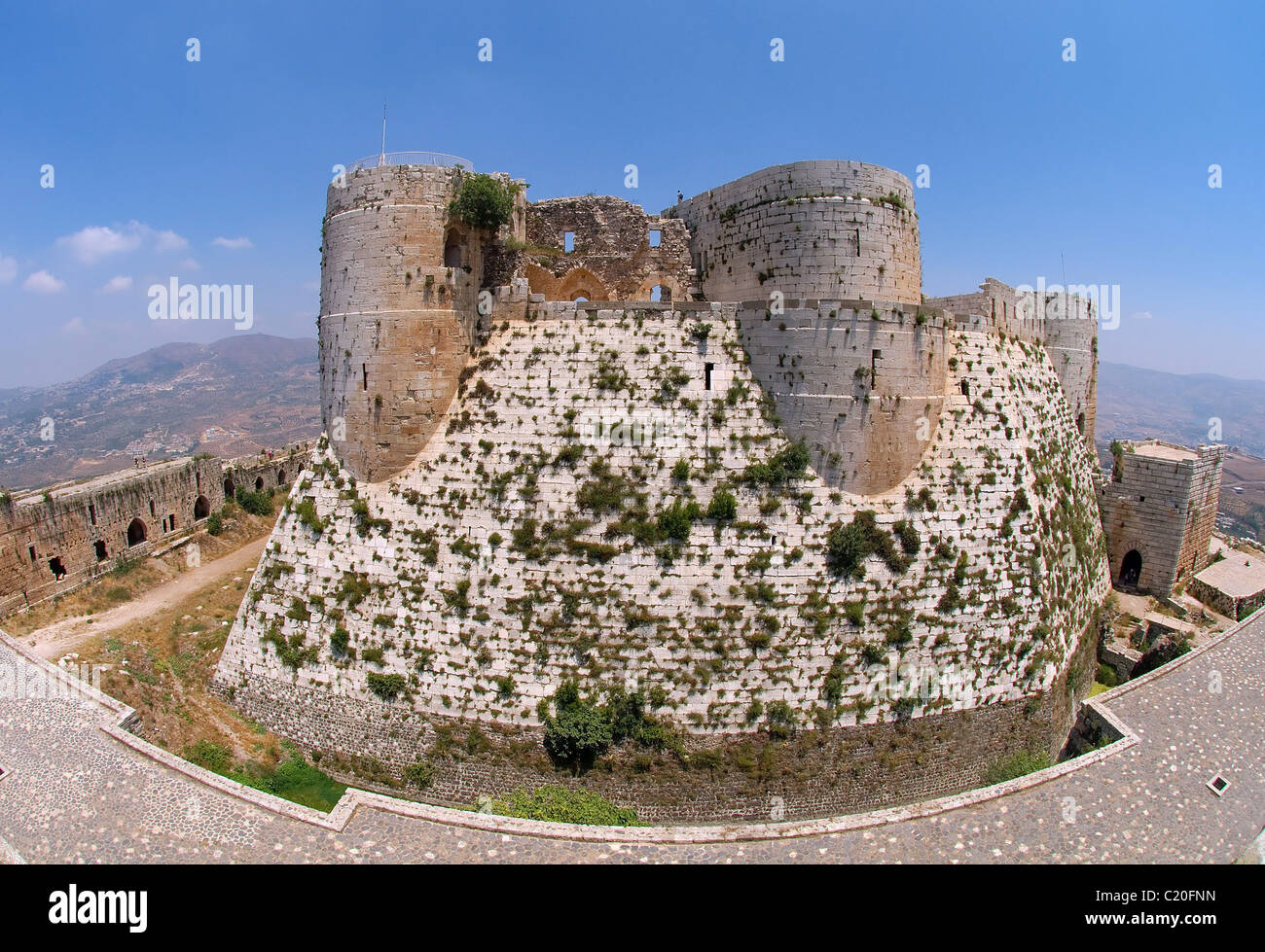 Krak des Chevaliers, Kreuzfahrerburg in Syrien Stockfoto