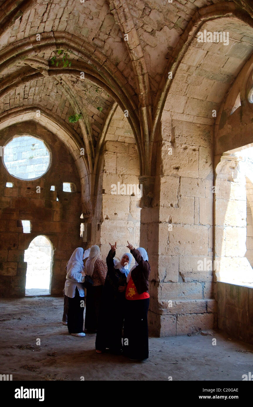 Krak des Chevaliers, Kreuzfahrerburg in Syrien Stockfoto