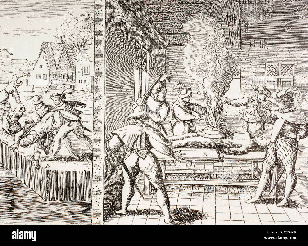 16. Jahrhundert Propaganda zur Veranschaulichung Gewalt des Gueux gegen die Katholiken. Stockfoto