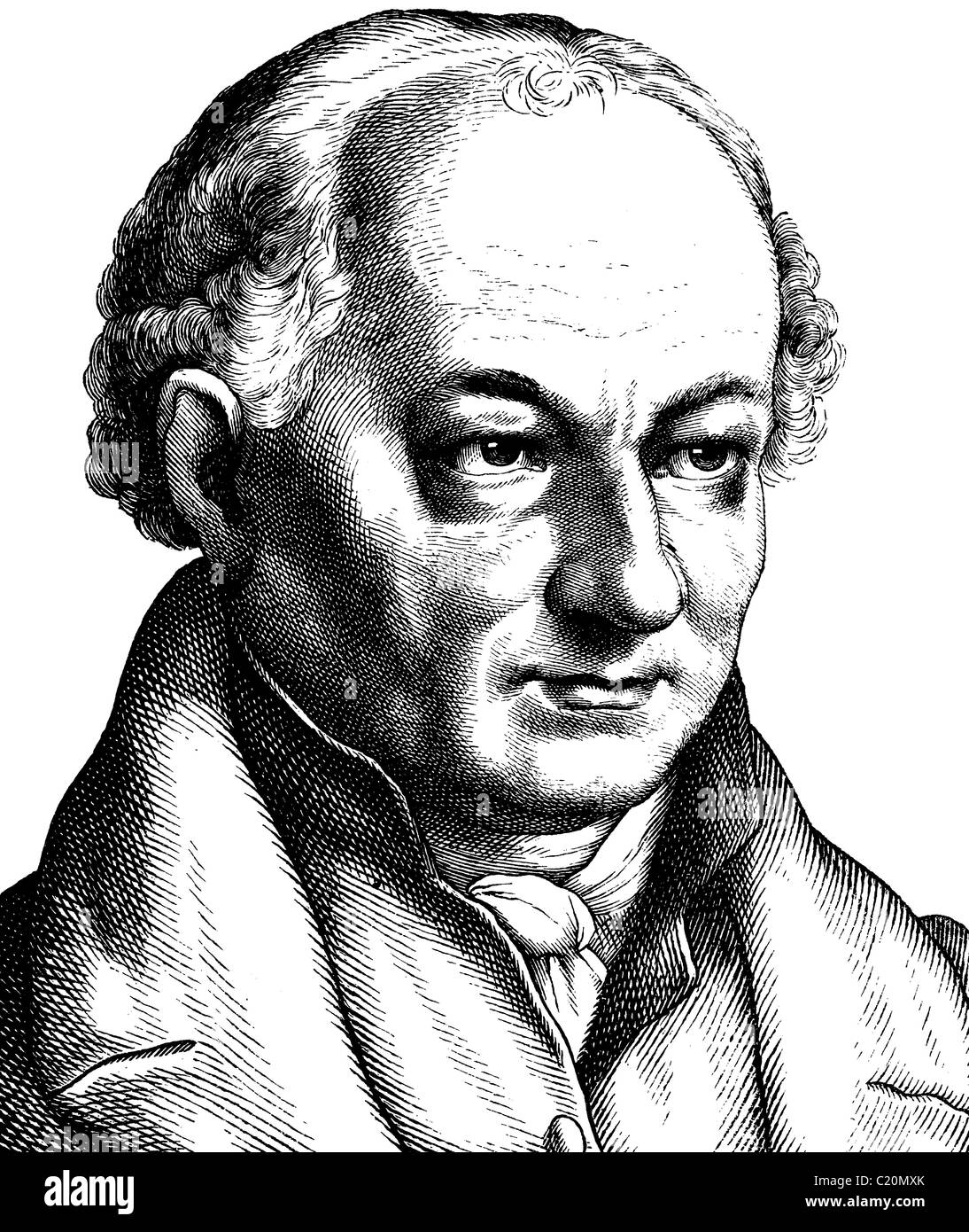 Verbesserte Digitalbild von Christoph Friedrich Perthes, 1772-1843, deutscher Buchverlag Stockfoto