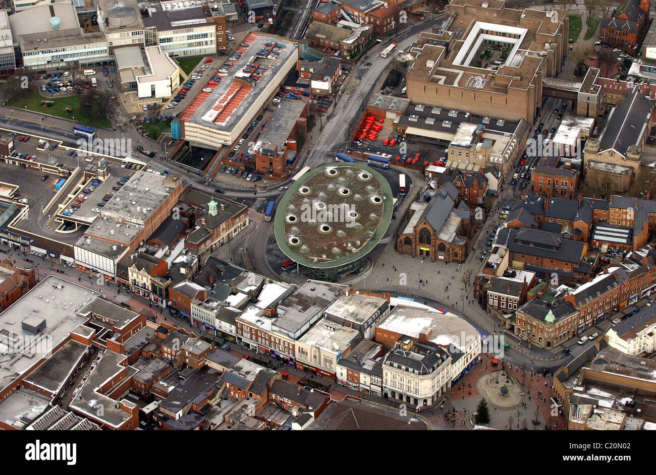 Luftaufnahme von Walsall Town Centre West Midlands Uk 2003 Stockfoto