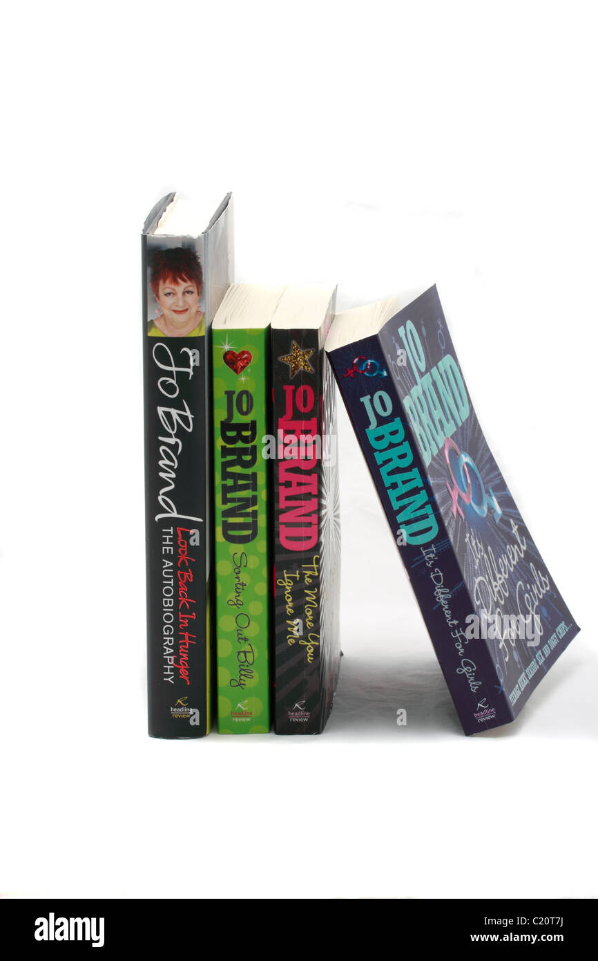 Bücher von Jo Brand die Komödiantin. Blick zurück im Hunger, die Autobiographie, Sortierung, Billy, der mehr Sie ignorieren mich, es ist unterschiedlich für Mädchen Stockfoto