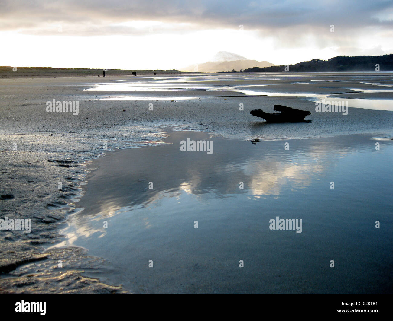 Am Strand von Downings Strand, mit Blick auf Errigal, Donegal, Irland Stockfoto